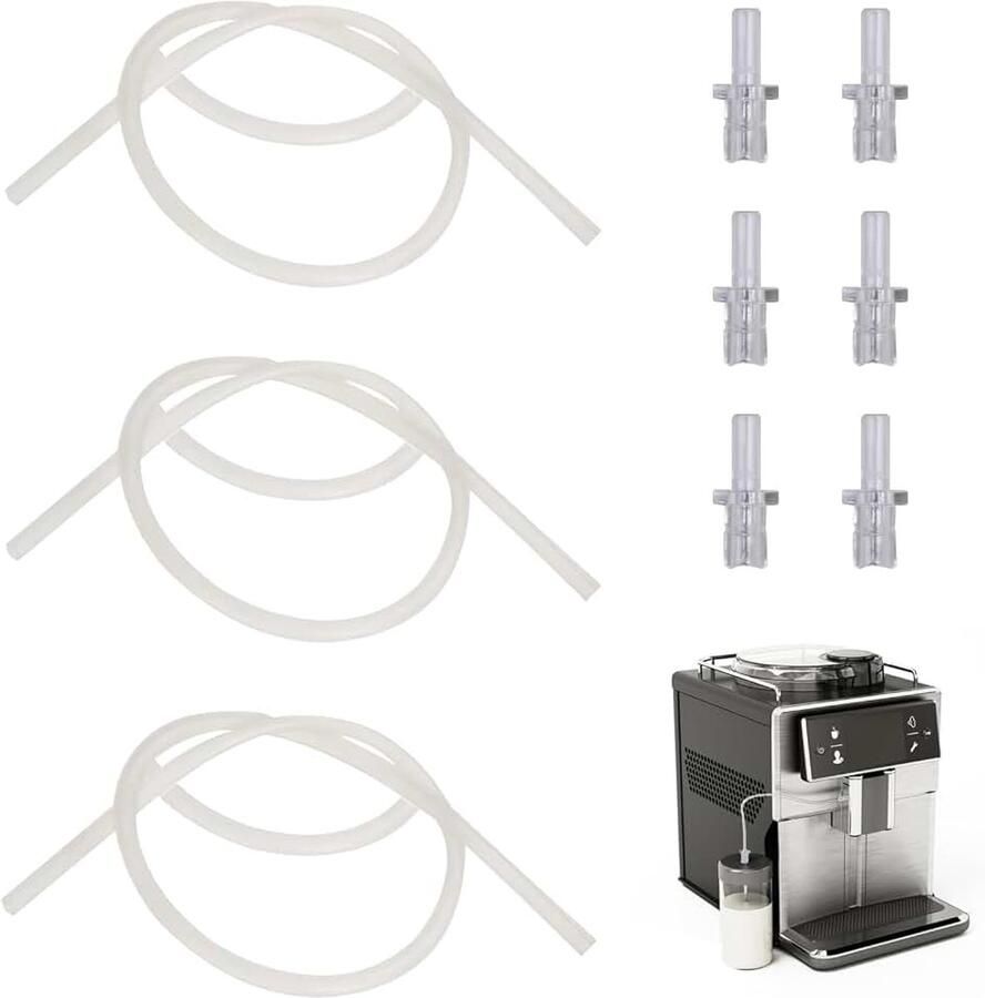3 stuks melkslangen & 6 stuks aansluitnippels voor Jura volautomatische koffiemachines Impressa Giga transparante siliconenslangen voor Jura-koffiemachines – accessoires