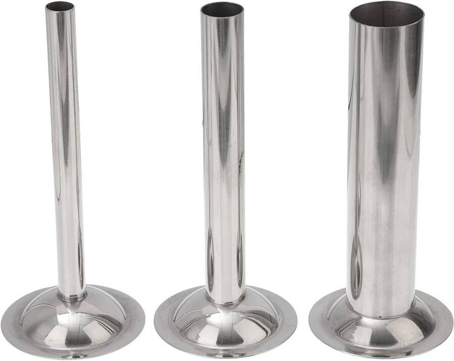 3 Stuks Roestvrij Stalen Worstvulbuizen voor Vleesmolen Perfect voor Thuisworstmaken
