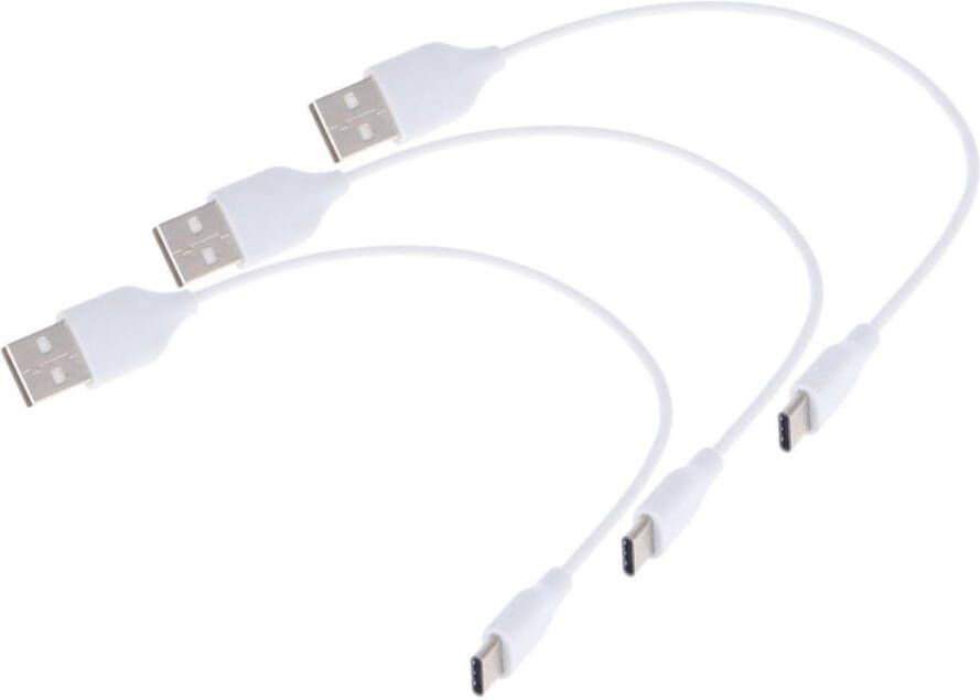 3 stuks stroomkabel opladen datakabel mobiele energie wit