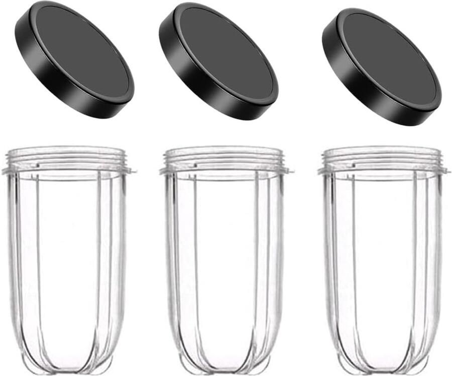 3 Stuks Vervangende Bekers met Deksel voor 250W Blender en Juicer 16OZ Geschikt voor Keukenaccessoires en Smoothies