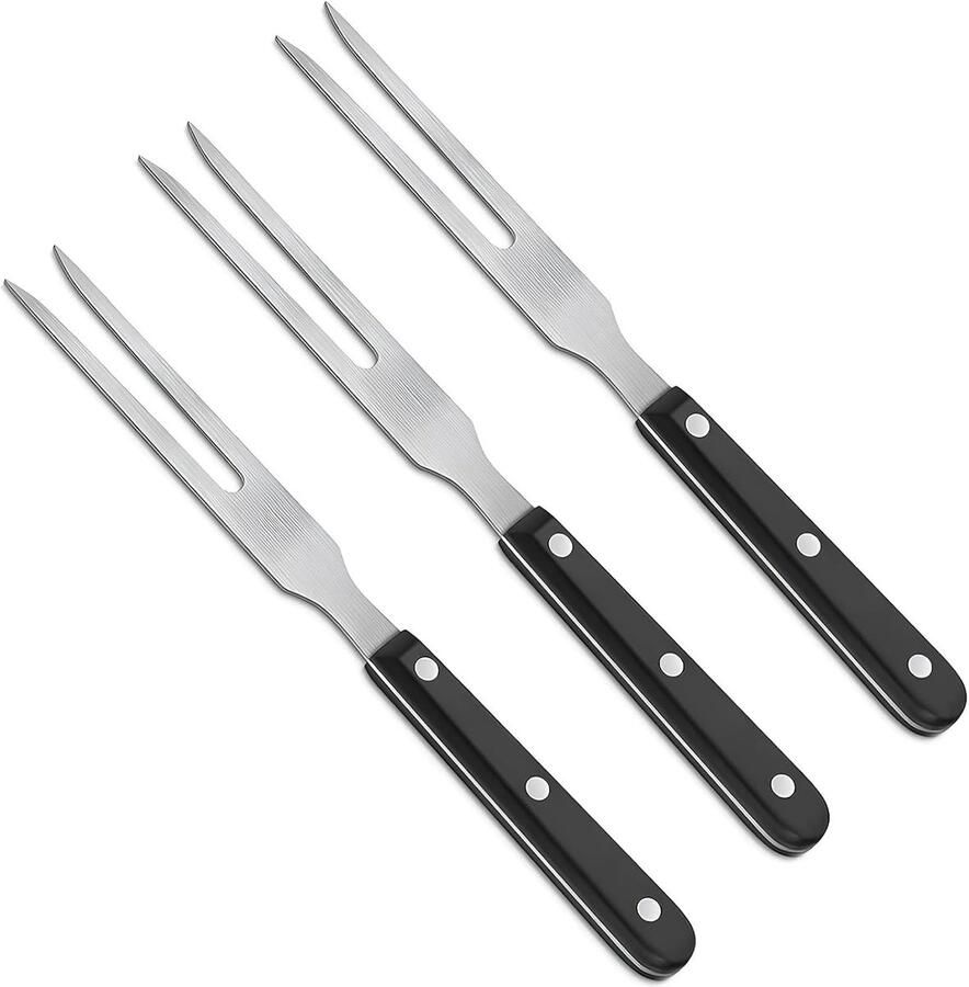 3 stuks vleesvork van roestvrij staal vleesvork grillvork braadvork met handvat vleesvork van roestvrij staal voor varkensvlees kip grill
