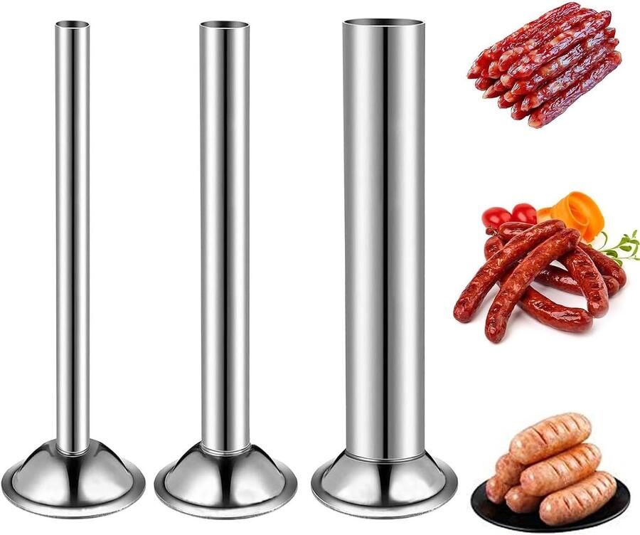3 stuks worstvulbuisjes roestvrijstalen buis voor worstvulling Ø 12 mm 19 mm 32 mm vleesmolen voor handmatige of elektrische