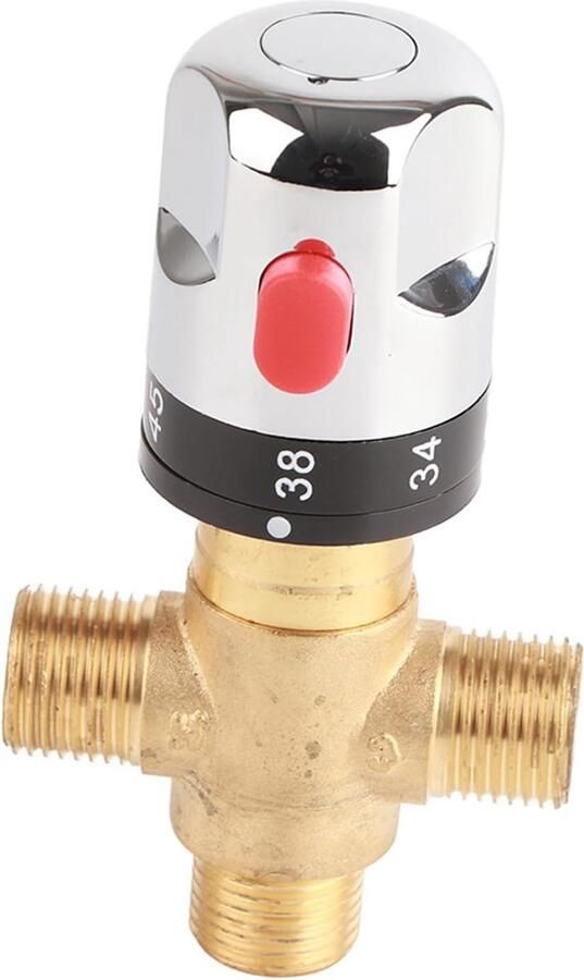3 way thermostat mixer brass hot and cold water valve 11.67 l min 0.03-1.0 MPa for shower and bath ShopVlot
