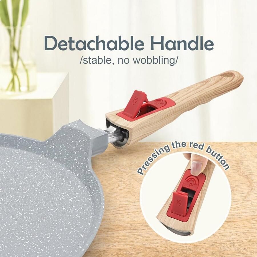 30 cm Anti-aanbak Keramische Crêpe Pan Dosa Pan Pannenkoek Pan met Afneembare Handvat