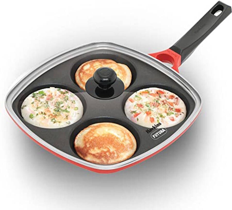 30 cm Multi Snackpan met Glazen Deksel Antiaanbak Keukenpan voor Pannenkoeken en Snacks