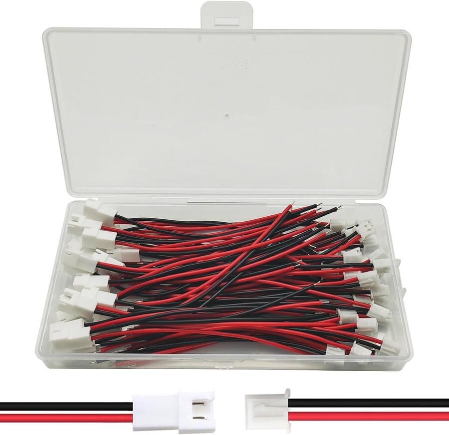 30 paar JST XH 2 54 mm connectoren mannelijk en vrouwelijk 2-pins connector plug mannelijk & vrouwelijk mini micro JST XH 2 54 mm 2-polige stekker met 80 mm kabeldraad