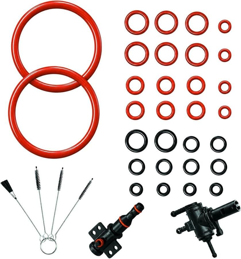 Silicone O-Ring Sealing Kit voor Volautomatische Koffiemachines Sealing Ringen Reinigingsborstels en Compatibiliteit met LatteGo en Gaggia
