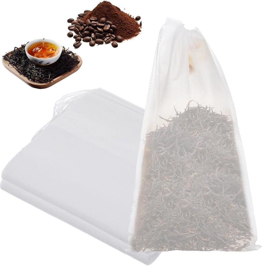 30 stuks 25 x 15 cm kruidenzakjes om koken vliesstof herbruikbare kruidenzeef voor koken specerijen thee