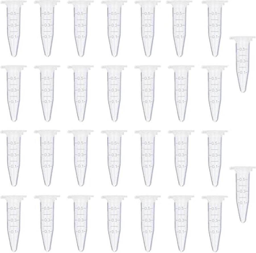 30 stuks microbuisjes voor sapcentrifuge Conische centrifuge-tubes voor laboratoria en chemische experimenten (0 5 ml)