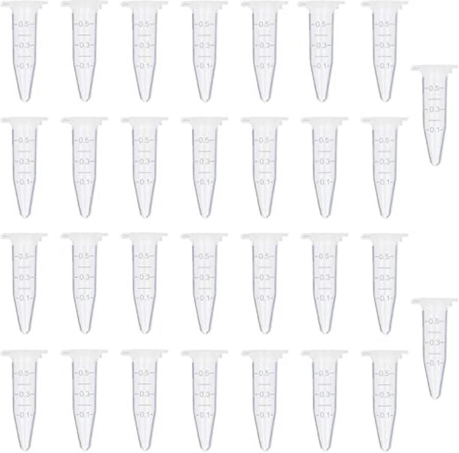 30 stuks microbuisjes voor sapcentrifuge Conische centrifuge-tubes voor laboratoria en chemische experimenten (0 5 ml)