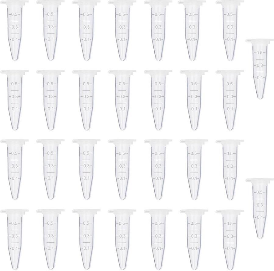 30 stuks microbuisjes voor sapcentrifuge Conische centrifuge-tubes voor laboratoria en chemische experimenten (0 5 ml)