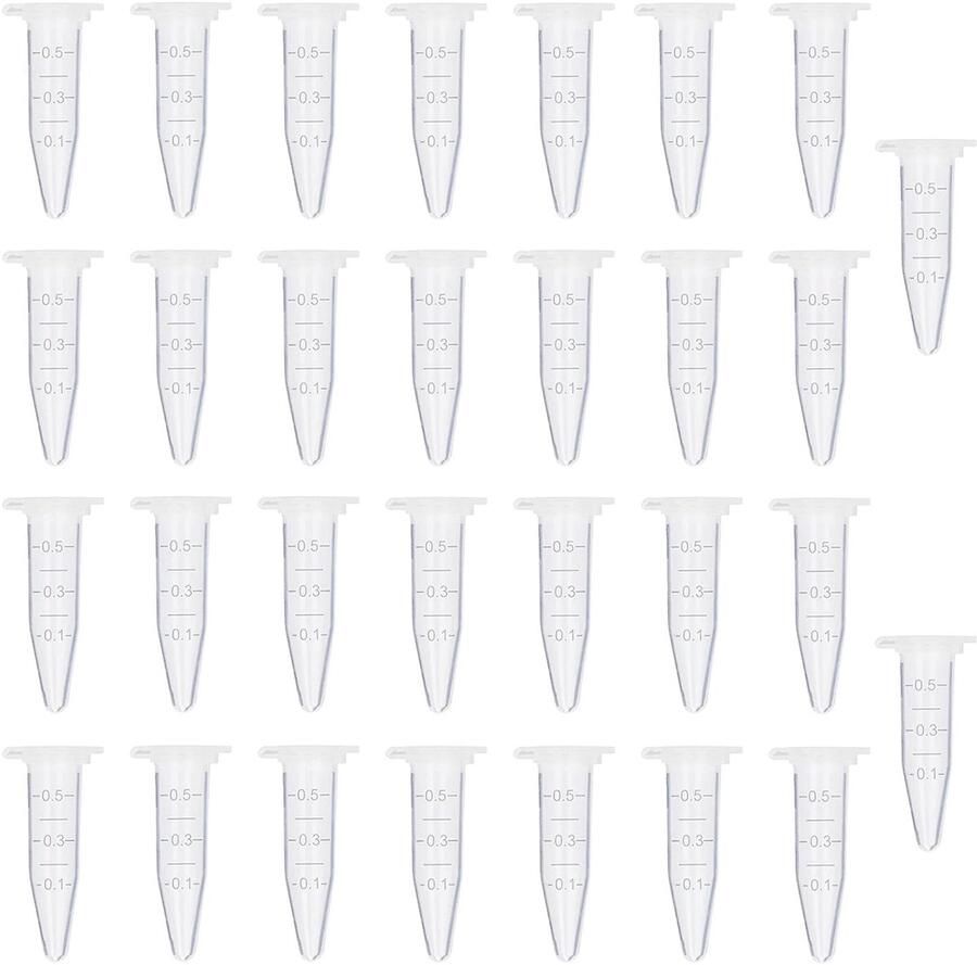 30 stuks slang voor centrifugesap kunststof microbuisjes voor sapcentrifuge conische centrifuge-tubes voor laboratoria onderzoeksinstitituten chemische experimenten (0 5 ml)