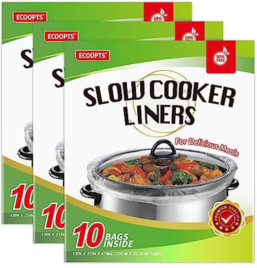 30 Stuks Slow Cooker Liners Grote Kookzakken Voor 3-8 5 Liter (3 PACK)