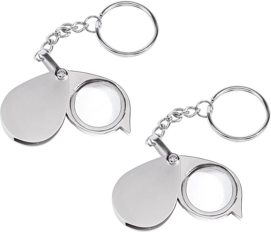 30 x vergrootglazenset 2-delige set zakloep met sleutelring opvouwbare leesloep voor munten sieraden horlogemakers en reizen
