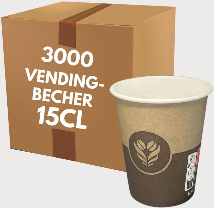 3000 Koffiebekers Karton 18cl Ideaal voor Espresso en ToGo Gebruik