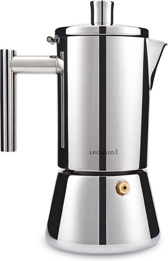 300ml Roestvrijstalen Moka Pot Koffiezetapparaat Stovetop Espresso Maker Zilver