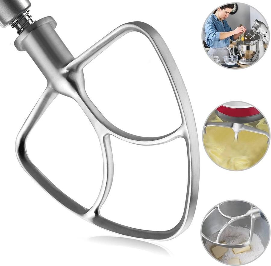 304 RVS Flex Edge Klopper voor 4.5 5 QT Tilt Head Stand Mixer