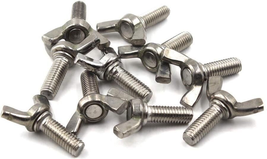 304 Rvs Vleugelbout Set M6x25 Hand Twist Schroef Vlinder Schroef Sets 30 STKS