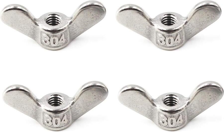 304 RVS Vleugelmoer Set Vlinder Moer Hand Draai Bevestigingen Hardware M10
