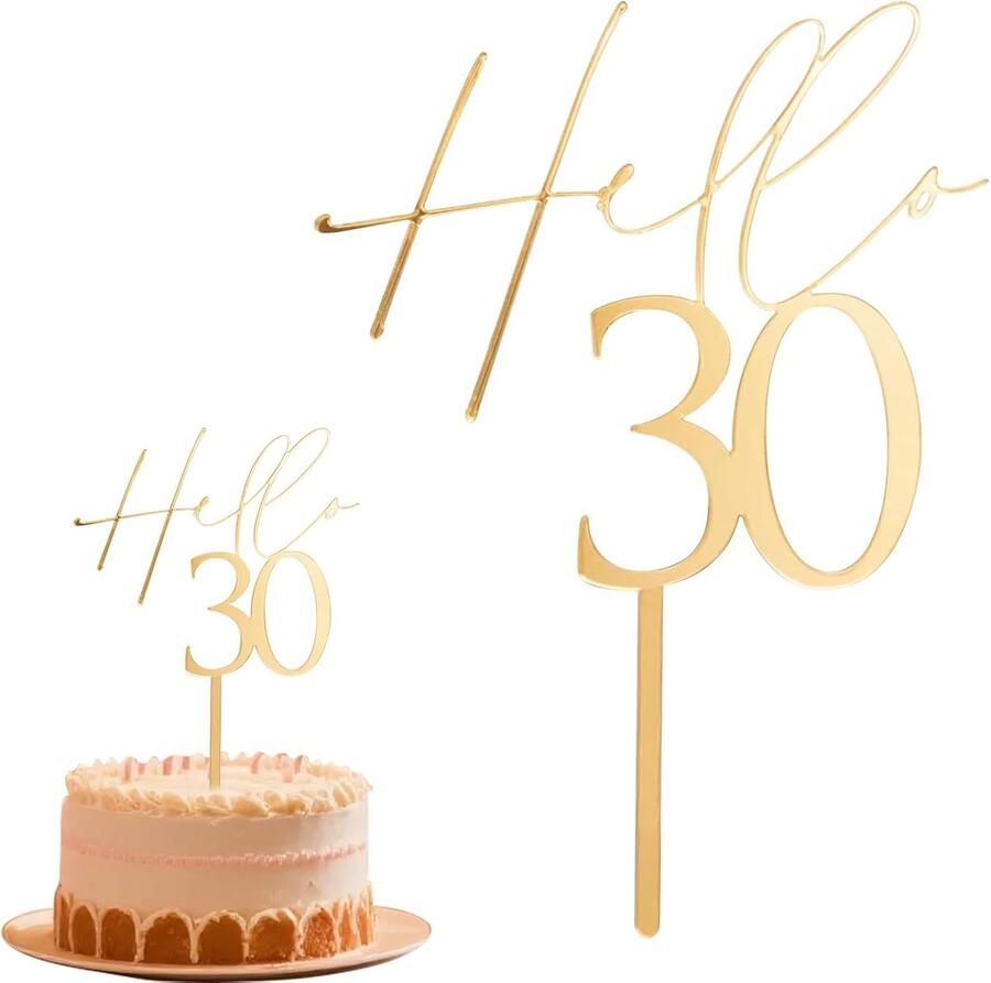 30e verjaardag vrouw man taarttopper 30e verjaardag taartdecoratie voor 30e verjaardagsfeest feest verjaardagstaart decoratie gouden taartdecoratie voor vrouwen mannen