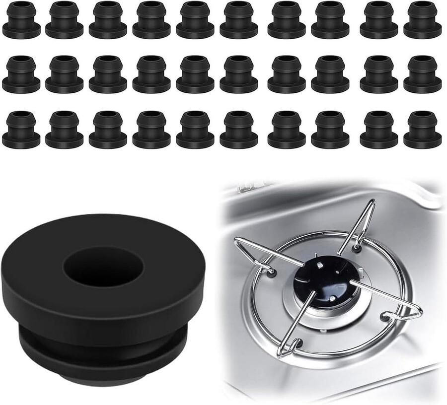 30x Rubberen Eindkappen 5mm voor Gasfornuis Pannenroosters Camper & Caravan Accessoires