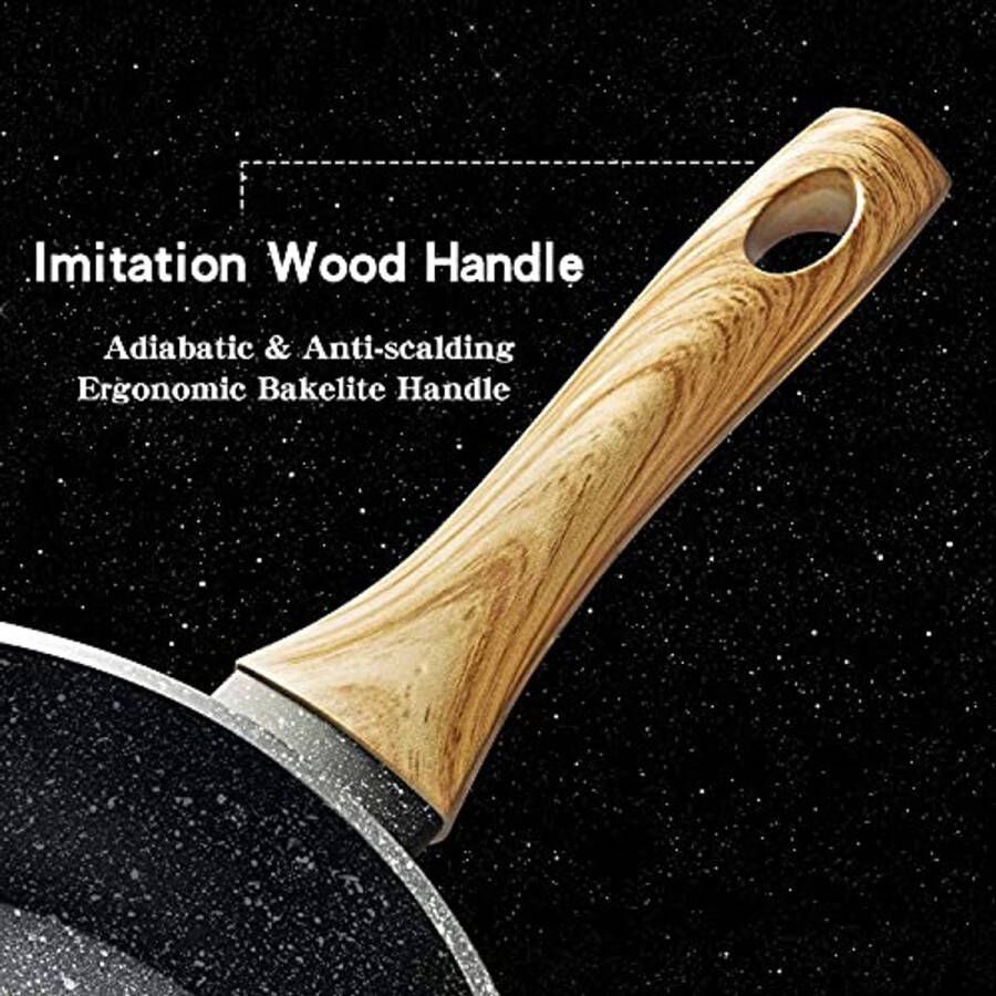 32 cm Antiaanbak Koekenpan met Deksel Geschikt voor Inductie