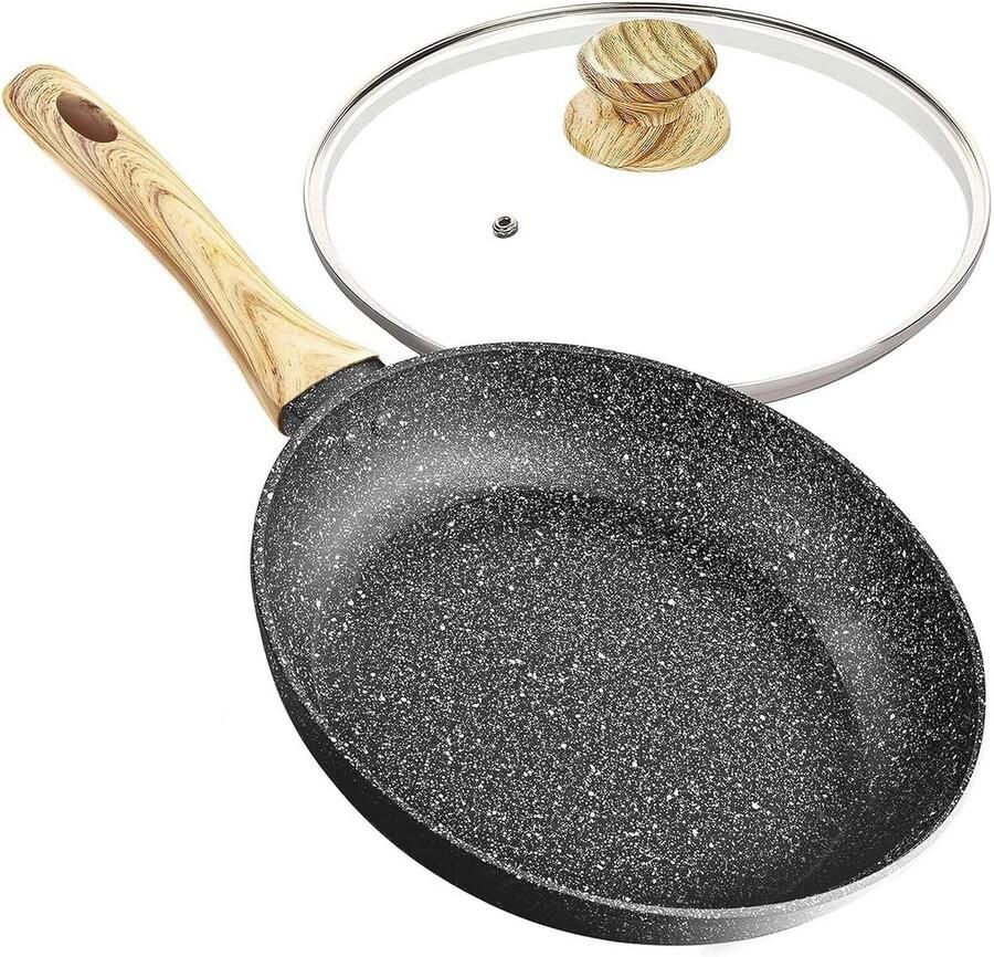 32 cm Antiaanbak Koekenpan met Deksel Geschikt voor Inductie