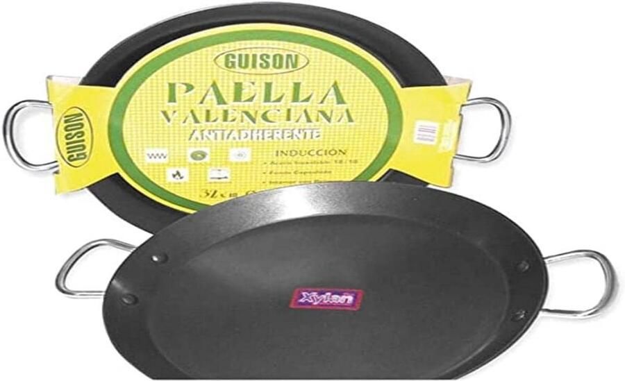 32 cm Roestvrijstalen Paella Pan Antiaanbaklaag Geschikt voor Inductie en alle Kookplaten