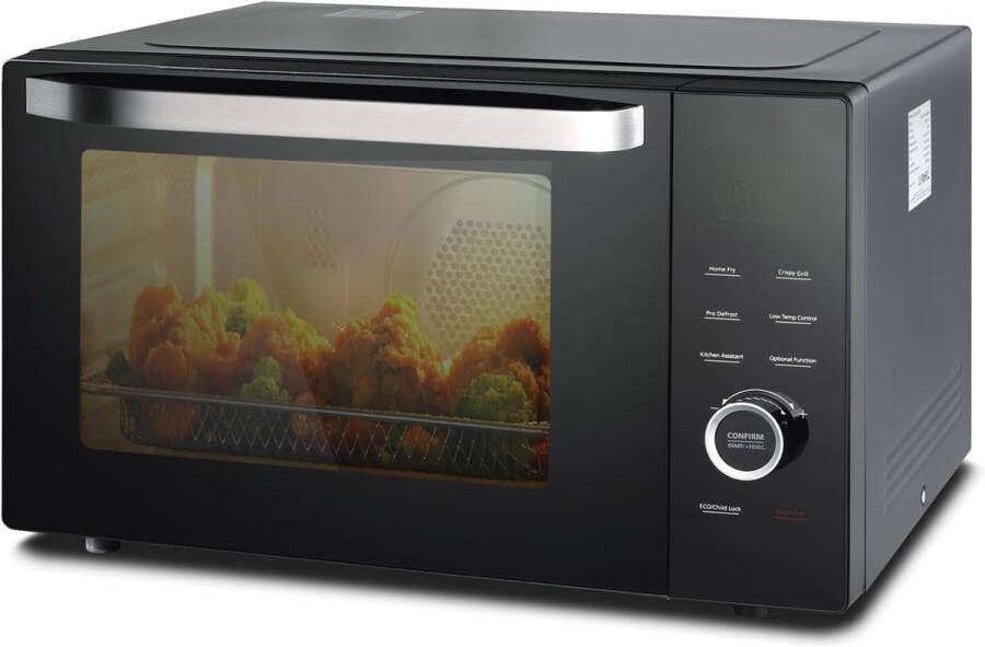34 Liter 8-in-1 Magnetron met Grill en Hete Luchtfunctie Multifunctionele Combimagnetron voor Gezond Koken en Snel Koken