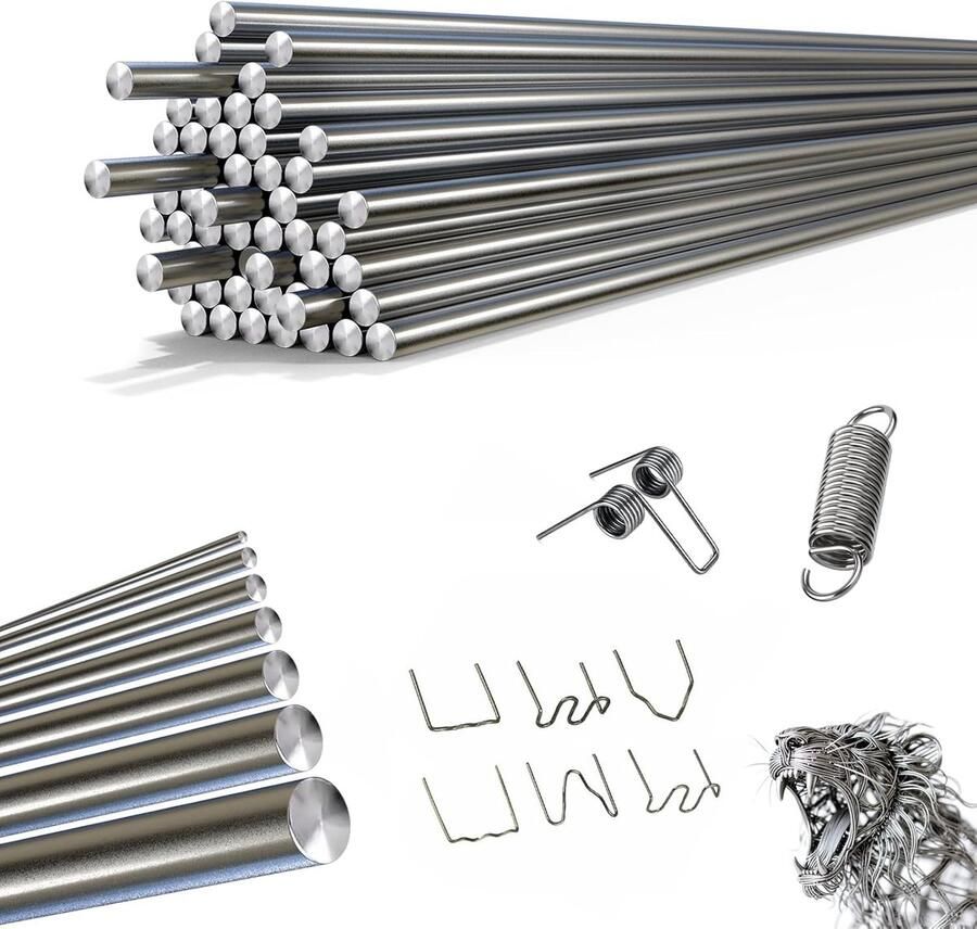 35 stuks verenstaaldraad roestvrij staal draad metalen staven 1 4 mm X 400 mm metalen staaf roestvrij staal staaf veerdraad staalstaaf rondstaal roestvrij stalen staven ronde staven harddraad voor DIY