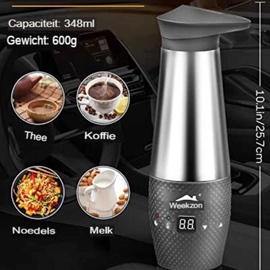 350 ml Draagbare Auto Waterkoker Reiswaterkoker- Mini Waterkoker Zwart