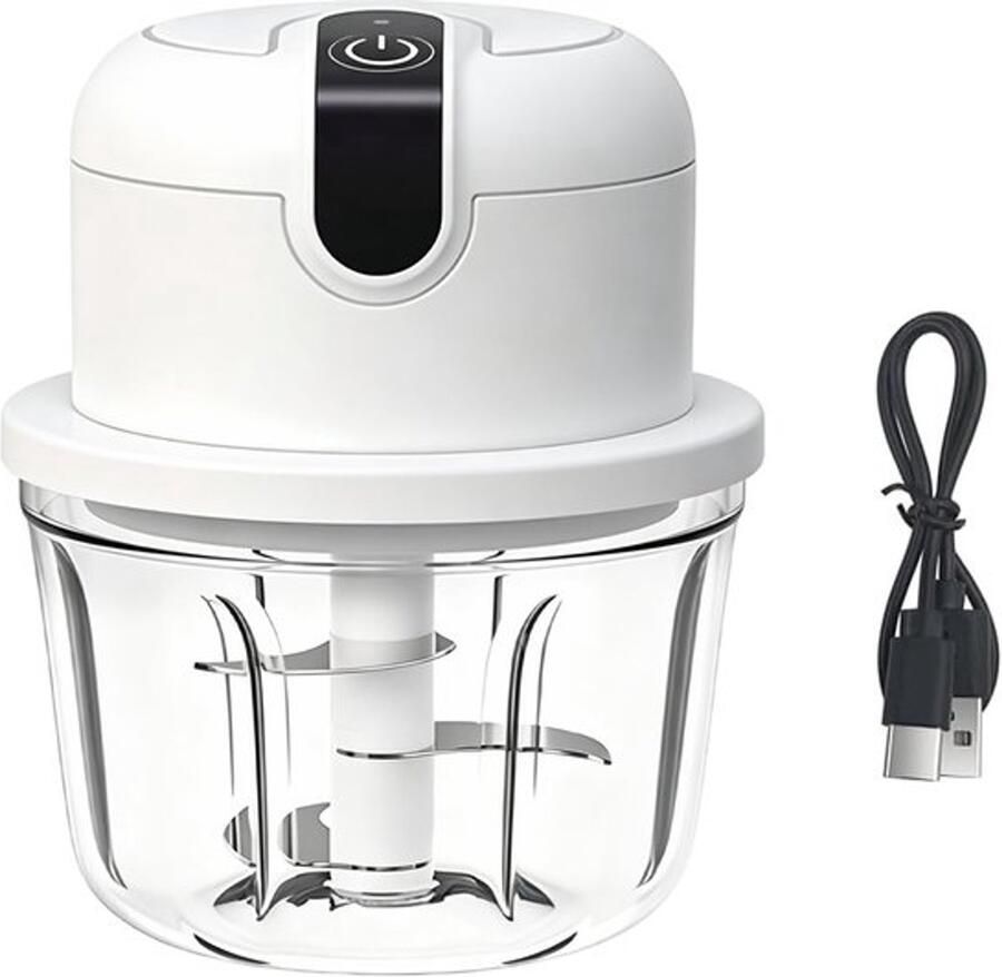350 ml elektrische keukenhakselaar knoflookhakselaar USB-oplading groentesnijder elektrische kleine uienhakker mini-keukenmachine voor vlees noten uien knoflook