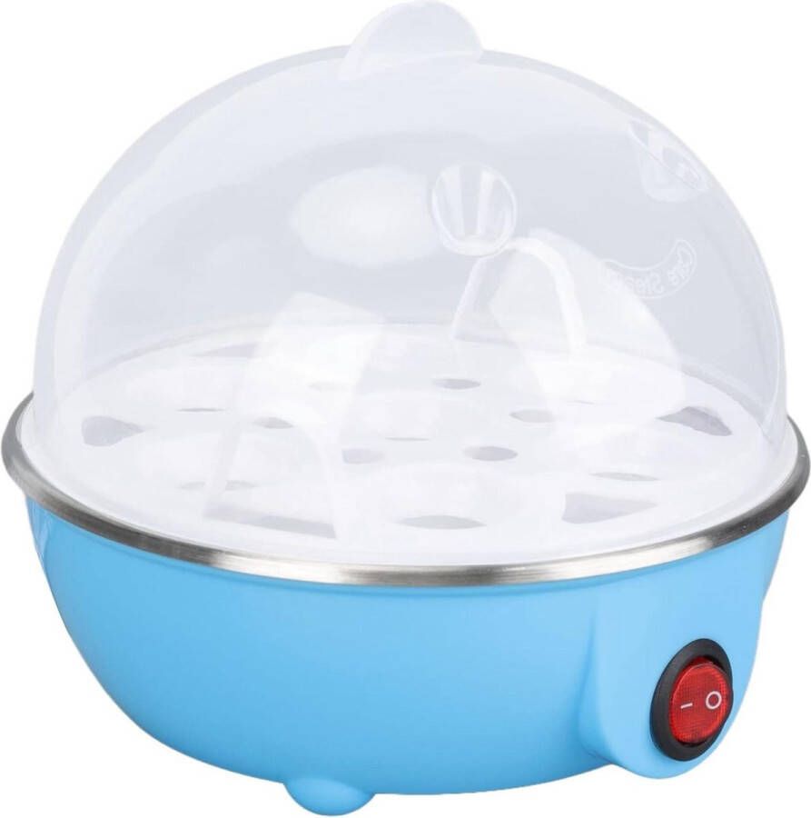 350 W Eierkoker 7 eieren Automatische uitschakeling Anti-droogverbranding Kipvormig ontwerp PP roestvrij staal Gezonde en geurloze eierstroper Met maatbeker EU Blauw - Foto 2