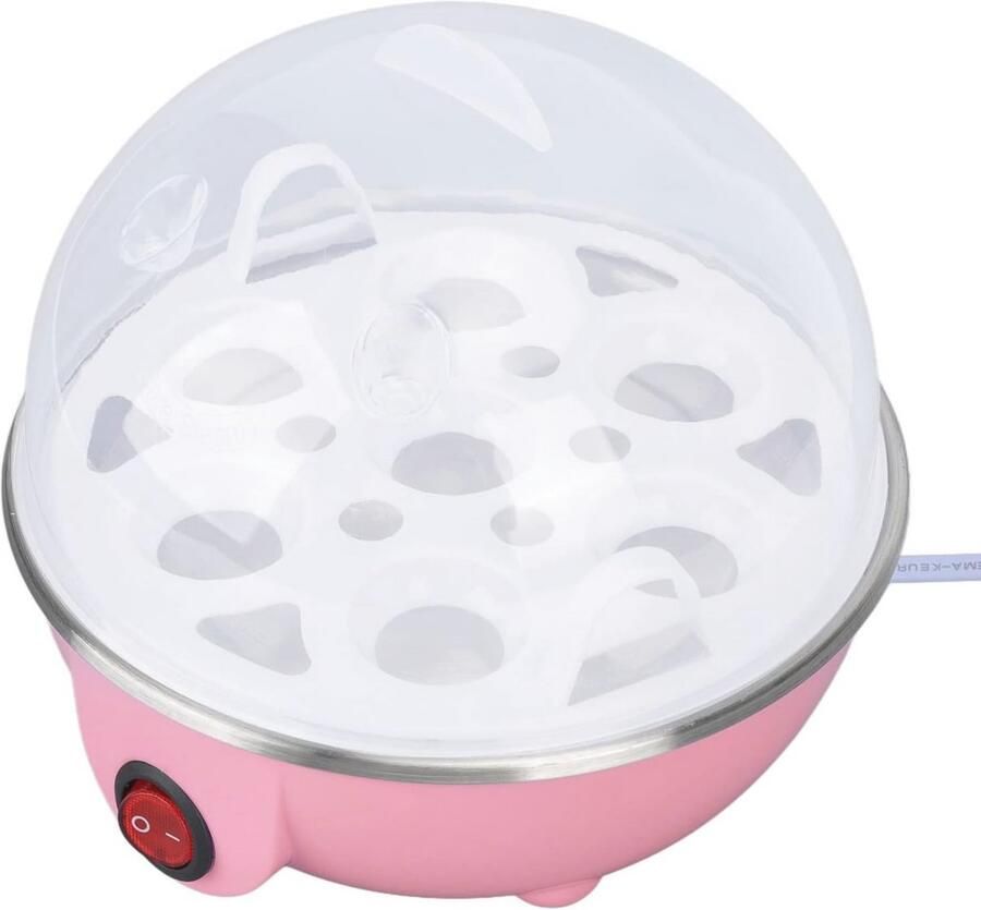 350W Elektrische Eierkoker 7 Eiercapaciteit Snelle Eierkoker Automatische Uitschakeling Kippeneierkoker voor Hardgekookte Eieren Eierkokers Special Apparaten Roze