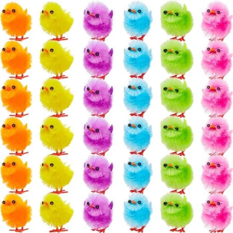 36 stuks mini-paaskuikentjes Pluizige decoratie Voor paaseierenvulling taarttopper en knutselmateriaal