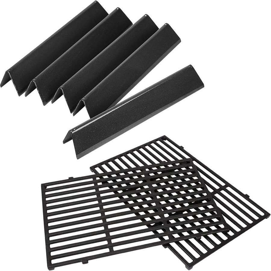 38 9 cm Flavorizer Bar & 44 5x30 cm gietijzeren grillroosters voor Weber Spirit E-310 320 330 Spirit II E-310 S-310 RÖSLE VIDERO G3 gasgrill – Vervanging voor porseleinemaille hitteschild en