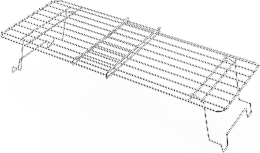 39-56 cm universeel roestvrijstalen warmhoudrooster voor gas- houtpellet- grill- rookovengrill verstelbaar vervangend warmhoudrooster bovenste rooster met inklapbare poot verstelbare lengte