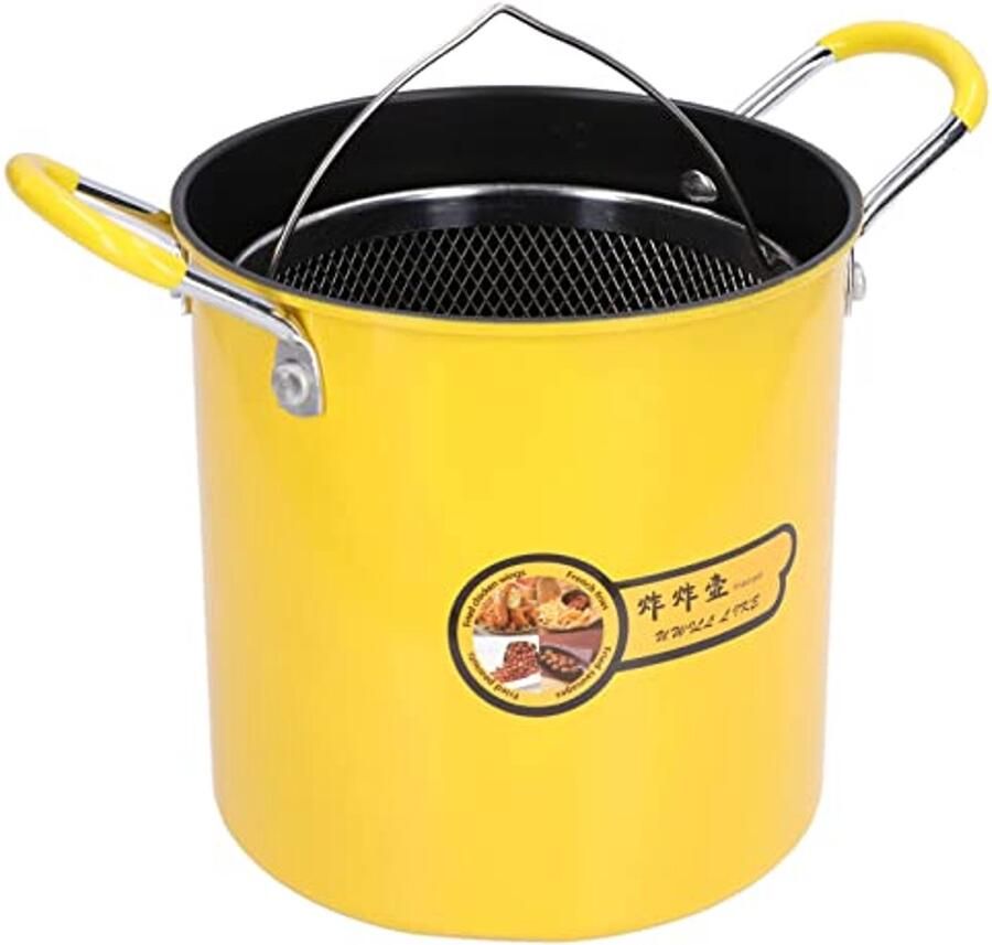 3L roestvrijstalen mini-friteuse met oliefilter en deksel voor thuisgebruik olie-afvoernetontwerp voor friteuses van roestvrij staal friteuse