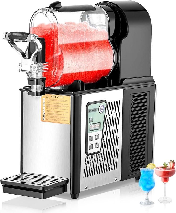 3l Slushmachine enkele Tank Bevroren Drankmachine 12-Kops Roestvrijstalen Margarita Smoothie Machine voor Thuis Feesten Restaurants Cafés en Bars