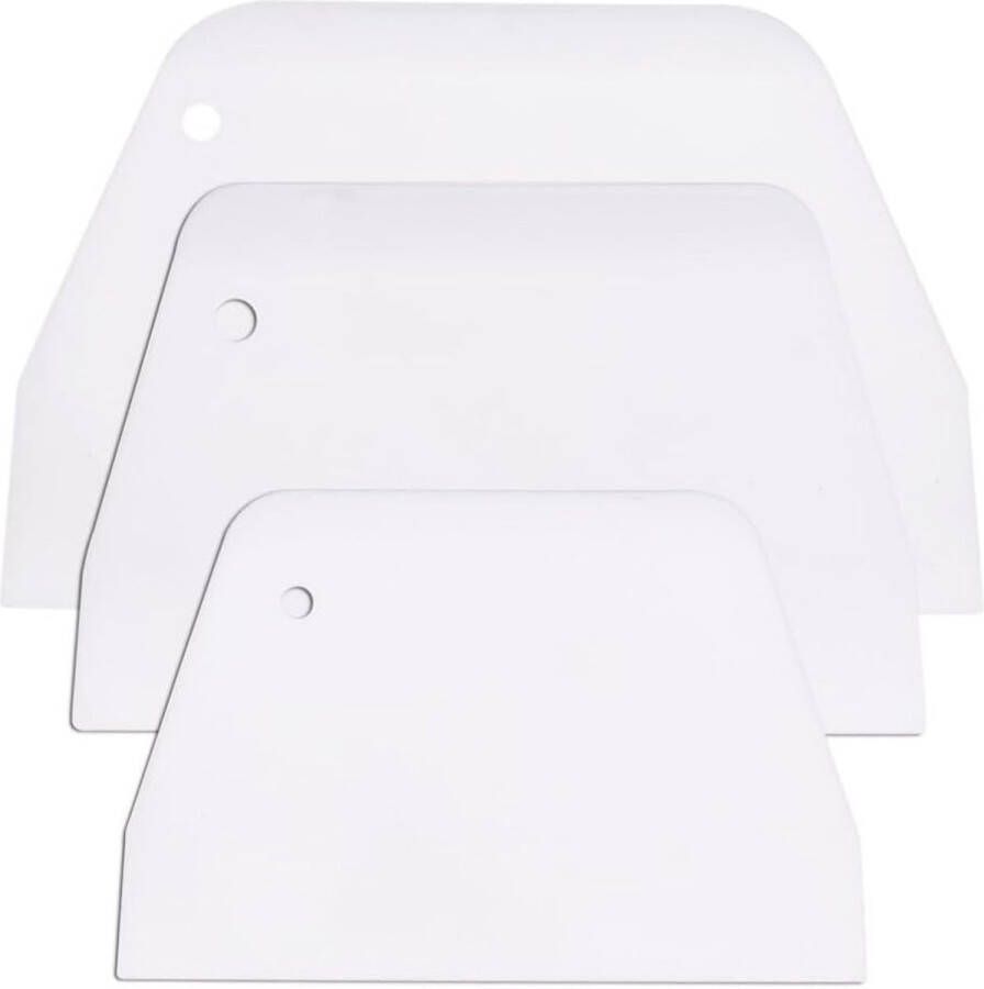 3pcs Herbruikbare Plastic Deegschraper Pizzasnijder Broodbakgereedschap Icing Smoothing Tool (S+M+L)