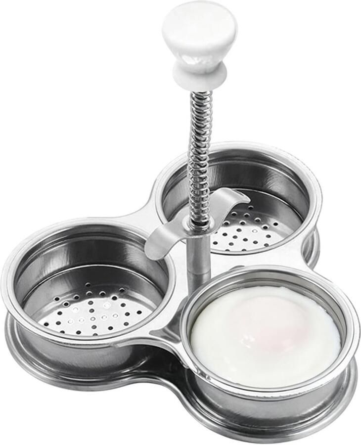 3‑voudige eierpocher met anti‑aanbaklaag multifunctionele eierkoker voor het fornuis geschikt voor koken stomen en braden praktisch keukenhulpje voor een heerlijk ontbijt