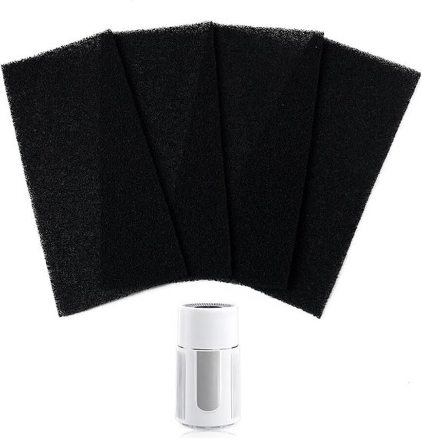 4-delige Snijbare Actieve Koolstof Luchtfilter Set voor Afzuigkappen en Airco's Geur Neutralisatie en Luchtzuivering 10.5×24cm