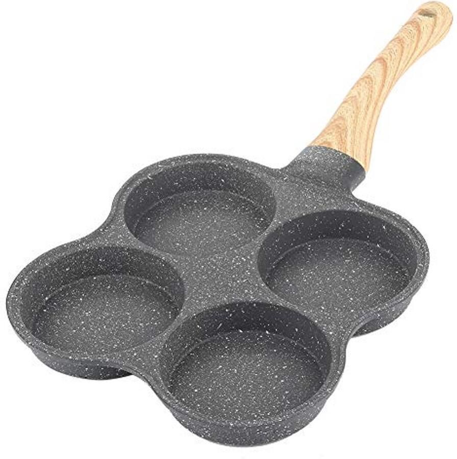 4-Gaten Omelet Maker Anti-aanbak Omelet Pan met Warmte-isolerende Handgreep