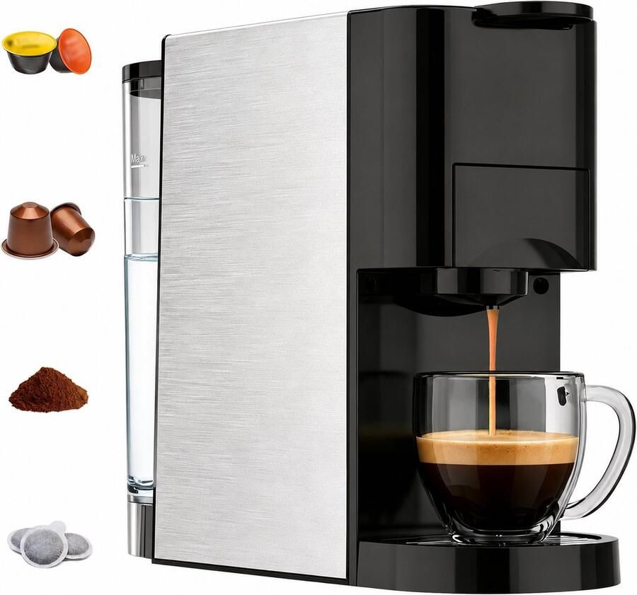 4-in-1 capsule koffiezetapparaat voor Nespresso Original Dolce Gusto gemengde koffie ESE-pads (44 mm 19 bar 1450 W 800 ml