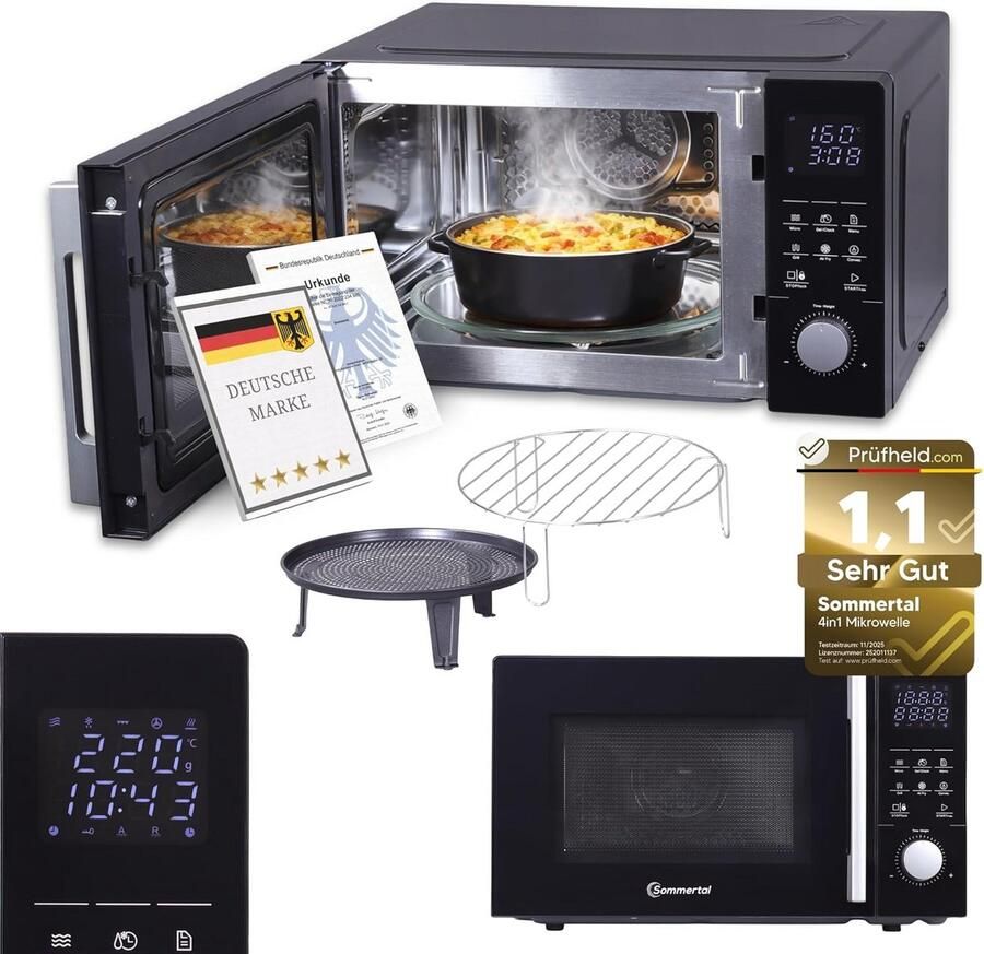 4-in-1 Combi Magnetron met Hetelucht en Grill 25 Liter