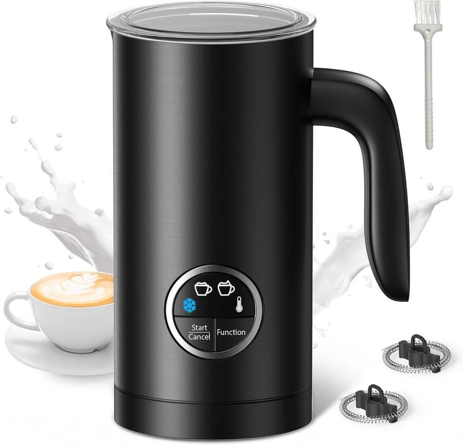 4-in-1 Elektrische Melkopschuimer met Inductie 300 ml voor Perfect Melkschuim en Warme Melk
