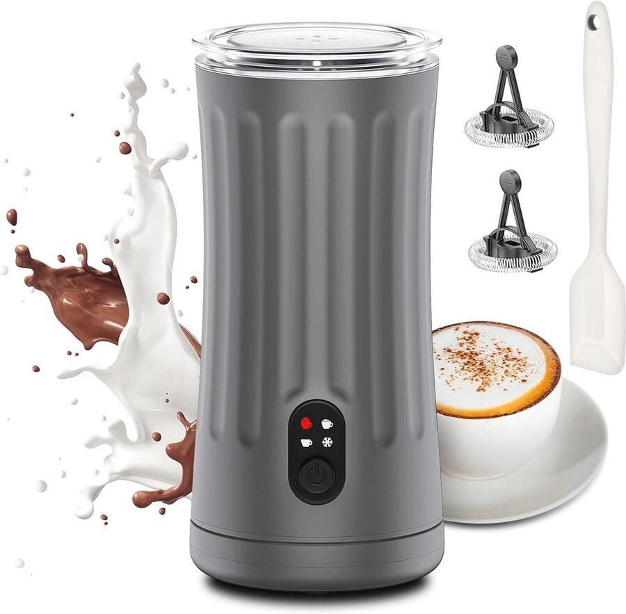 4-in-1 Elektrische Melkopschuimer voor Heet en Koud Melkschuim Perfect voor Latte Macchiato en Cappuccino