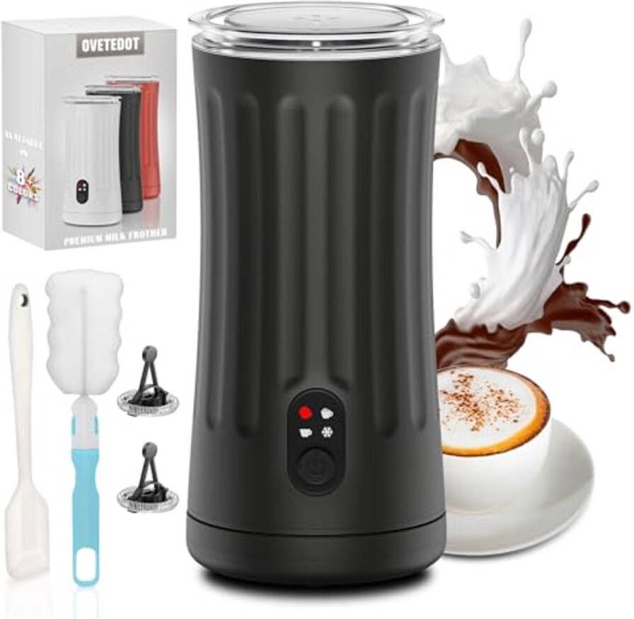 4-in-1 Elektrische Melkopschuimer voor Warme en Koude Dranken Perfect voor Latte Macchiato en Cappuccino