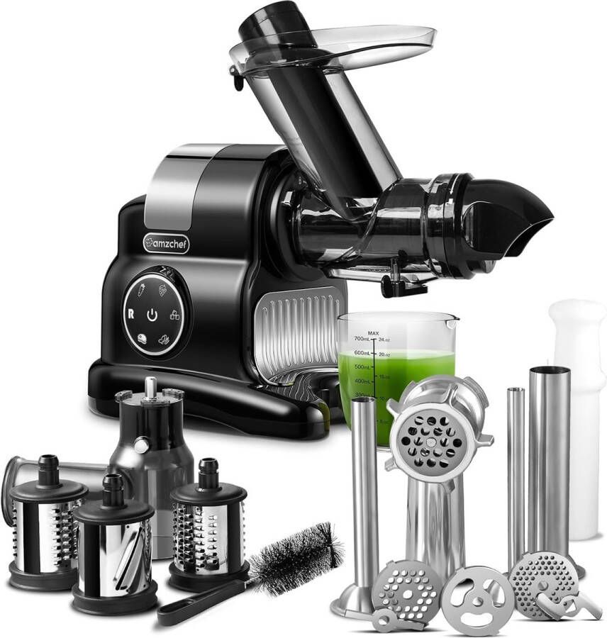 4 IN 1 Afzuigkap Sapcentrifuge Snijmachine Vleesmolen en Worstmaker Multifunctionele Keukenmachine