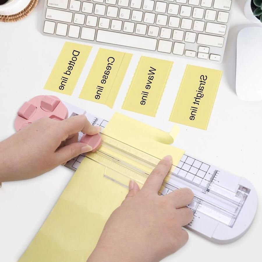 4-in-1 Papier Snijmachine voor Scrapbooking Foto's en Labels met Rechte Golf Perforatie en Ribbel Instellingen
